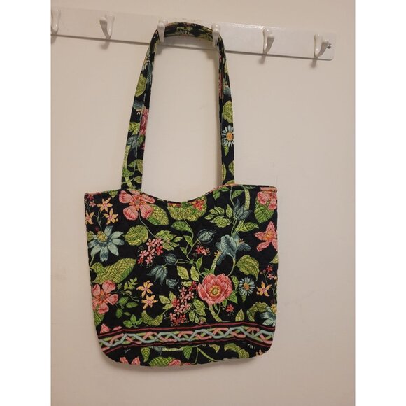 Vera Bradley Floral Quilted Tote Bag Inner Pocket Button Closure Cottage core - Picture 7 of 7